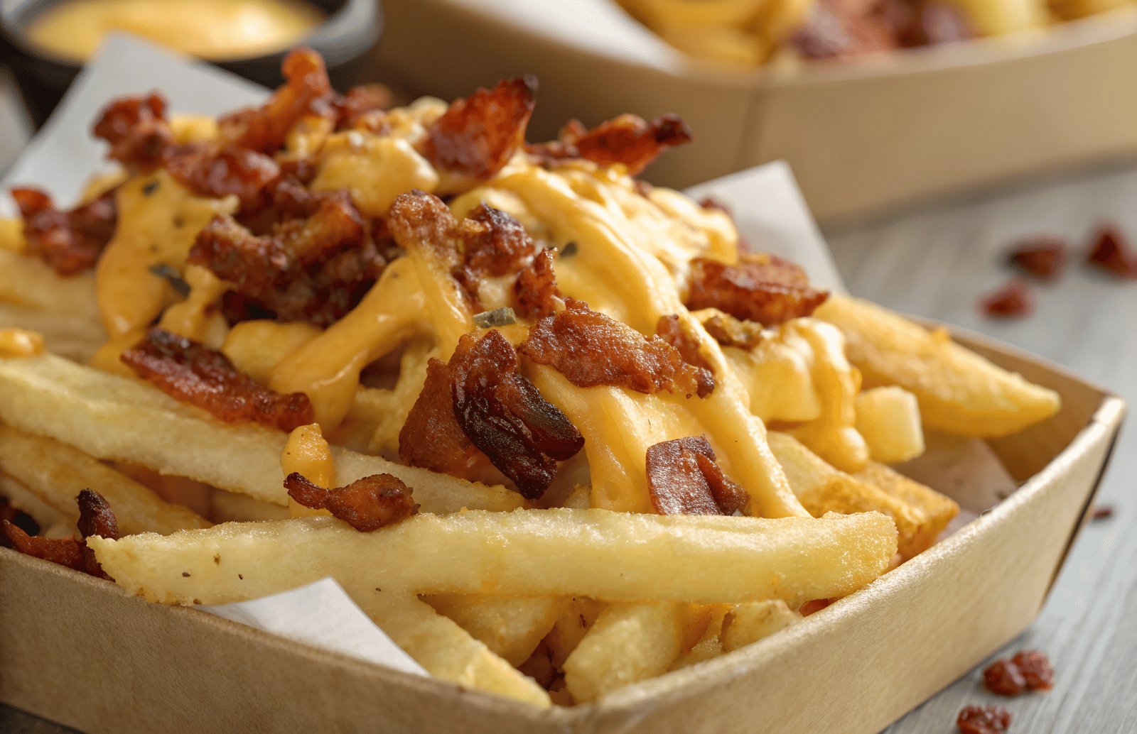loaded fries topped with cheese